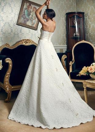Гипюровое свадебное платье цвета айвори2 фото