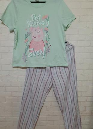 Хлопковый пижамный  костюм для дома и сна , 
 для девочки на возраст подойдет 12-13-14лет3 фото