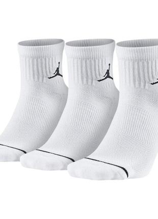 Баскетбольні шкарпетки (3 пари) jordan jumpman quarter dri-fit 3ppk [sx5544-100(dx9655-100)]