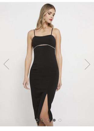 Классическое черное элегантное платье, платье футляр, платье миди, коктейльное платье5 фото