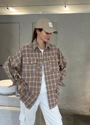 Рубашка жіноча рубашка у клітинку рубашка женская4 фото