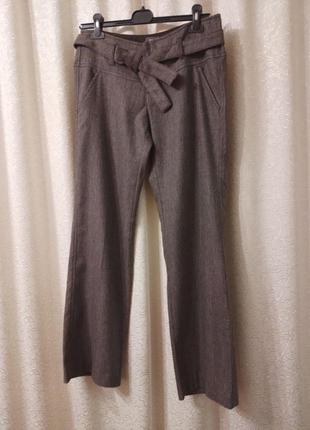 Брендовые женские шерстяные брюки на подкладке с поясом2 фото