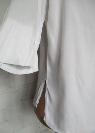 Рубашка/блуза белая свободная вискозная с роговыми пуговицами/s-m5 фото