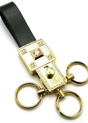Брелок для ключей с кожаным ремешком "стразы" 19387 c
