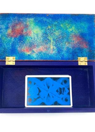 Шкатулка для карт таро "луна-солнце" (20х10х5,5см) массив дерева, расписано вручную