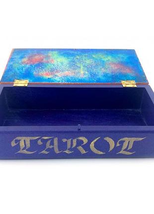 Шкатулка для карт таро "луна-солнце" (20х10х5,5см) массив дерева, расписано вручную