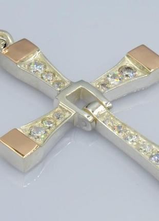 Серебряно-золотой крестик