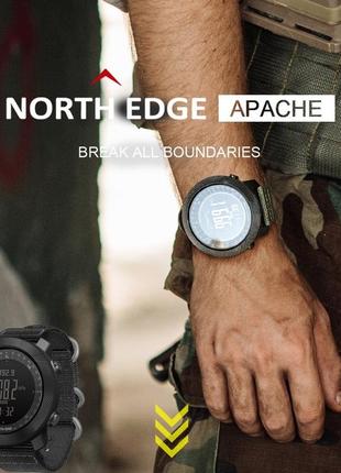 Наручний чоловічий тактичний годинник — north edge apache green 5bar7 фото