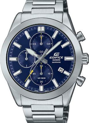 Чоловічий годинник casio edifice efb-710d-2avuef, синій зі срібним