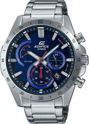 Чоловічий годинник casio edifice efr-573d-2avuef, синій зі срібним