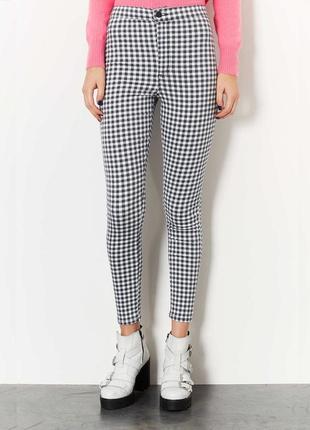 Клетчатые джинсы джони topshop moto joni gingham jeans w30 l321 фото