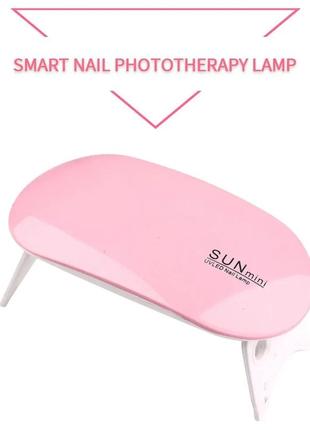 Лампа для сушіння нігтів sun mini 6w портативна уф манікюрна для лаку, гелю з usb-кабелем6 фото