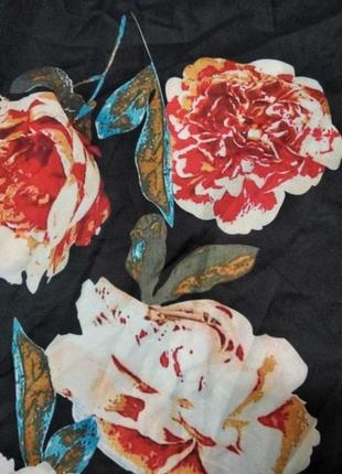 Красивая блуза с принтом цветов розы свободного кроя / блуза с цветочным принтом bbyes2 фото