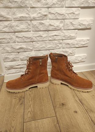 Clarks 42 р ботинки высокие замшевые кожаные женские коричневые рижие весенние6 фото