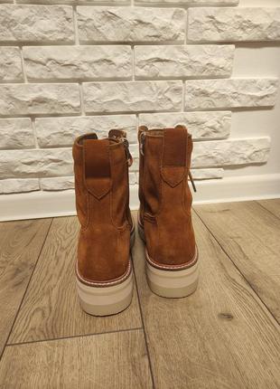 Clarks 42 р ботинки высокие замшевые кожаные женские коричневые рижие весенние8 фото