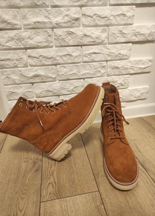 Clarks 42 р ботинки высокие замшевые кожаные женские коричневые рижие весенние2 фото