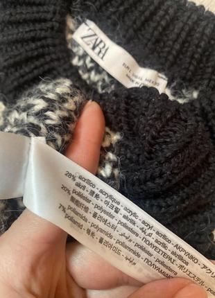 Кофта джемпер оверсайз у принт гусяча лапка zara, l-xl5 фото