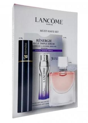 Набор lancome la vie est belle set (edp 4ml+hypnose mascara 2ml+renergie h.c.f. triple serum 3ml)1 фото