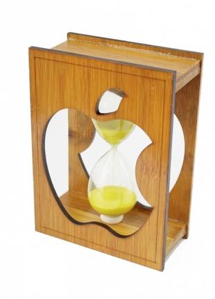 Пісочний годинник "apple" бамбук 10 хвилин жовтий пісок