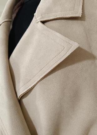 Zara тренч плащ зі штучної замші трендовий базовий оверсайз7 фото