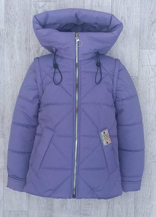 Модная осенняя куртка-жилетка для девочки подростка, подростковая демисезонная курточка на весну осень 152