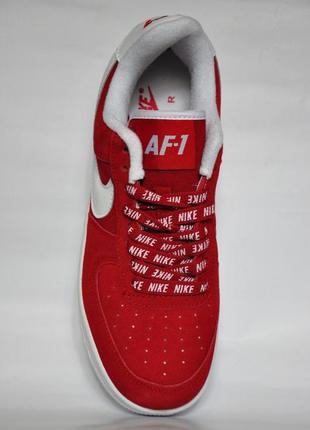 Замшевые женские кроссовки nike af-1 красные5 фото