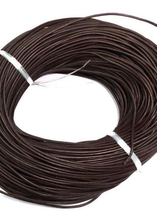 Шнурок кожаный круглый коричневый без застёжки 10 метров bm