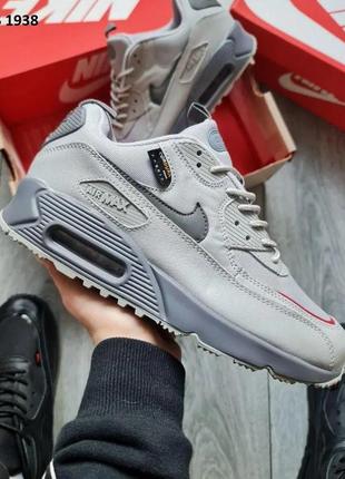 Серые с красным крутые кроссовки nike air max 90 surplus яркие и классические1 фото