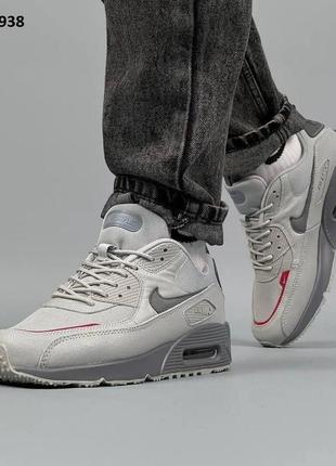 Серые с красным крутые кроссовки nike air max 90 surplus яркие и классические2 фото