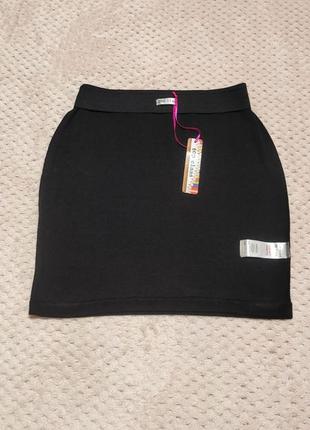 Черная трикотажная базовая юбка top class, трикотажная школьная юбка6 фото