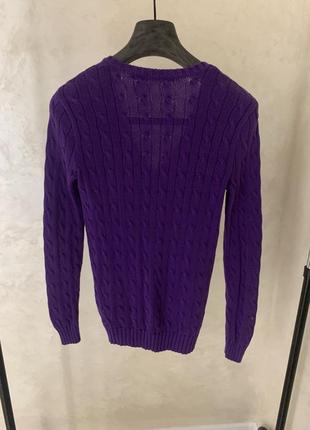 Женский свитер polo lauren sport оригинал фиолетовый джемпер вязаный5 фото