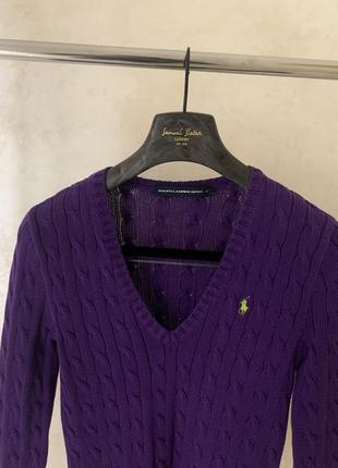 Женский свитер polo lauren sport оригинал фиолетовый джемпер вязаный2 фото