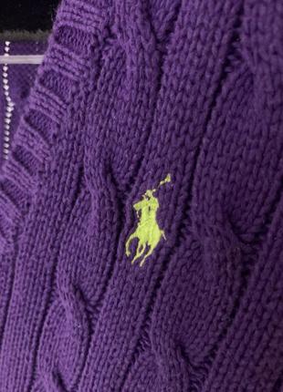 Женский свитер polo lauren sport оригинал фиолетовый джемпер вязаный3 фото
