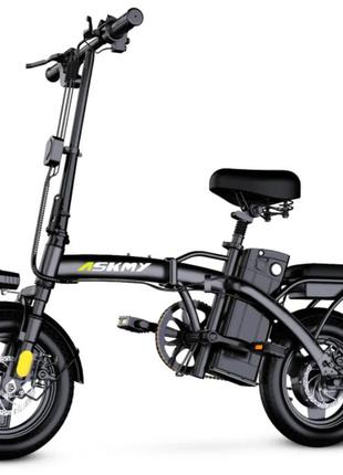 Електровелосипед askmy 14" 500w 48v 13аh (модель 2023 року) чорний, з додатковим сидінням