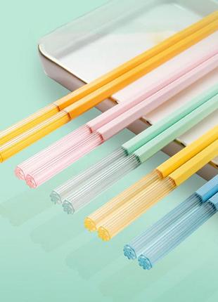 Палочки для еды kangju набор 5 пар цветные макароны пластик bm2 фото