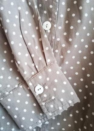 Нежная блуза в горошек в викторианском стиле из шелка и хлопка!7 фото