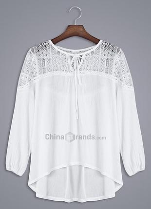 Белая блуза с ажурными вставками zara