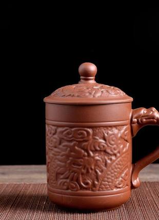 Чашка дракон фенікс коричнева 300 мл. bm1 фото