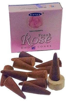 Fresh rose dhoop cones (satya) конусы