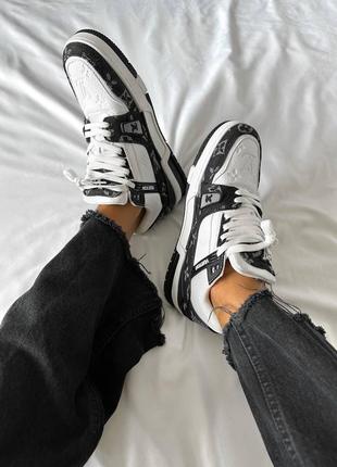 Кросівки lv trainer sneaker white/black4 фото