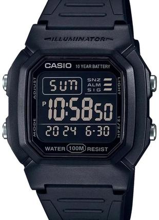 Мужские часы casio w-800h-1bves, черный цвет