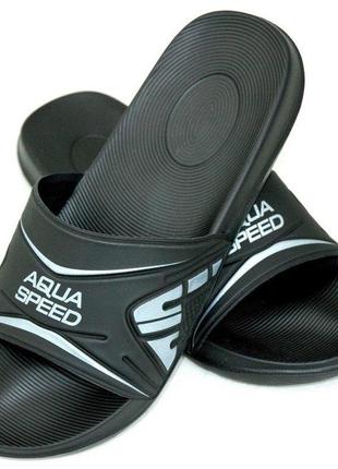 Шльопанці aqua speed dakota 6808 чорний, сріблястий чол 43