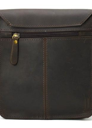 Небольшая мужская сумка через плечо кожаная limary lim-360rc коричневая5 фото