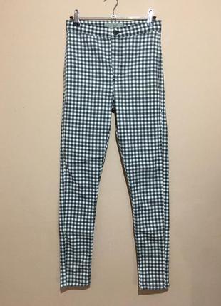 Клетчатые джинсы джони topshop moto joni gingham jeans w30 l325 фото