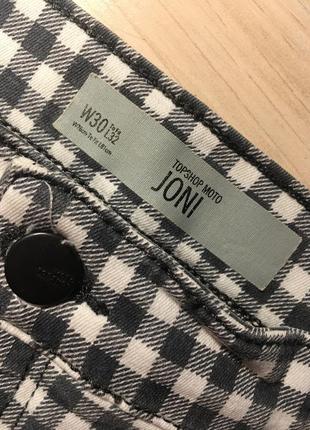 Клетчатые джинсы джони topshop moto joni gingham jeans w30 l327 фото