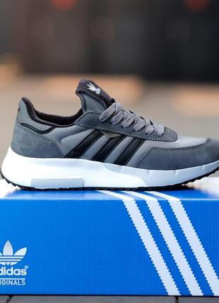 Adidas retropy f2 dark grey адидас ретропи ф2 темно серые адики кроссовки адидас ретропы3 фото