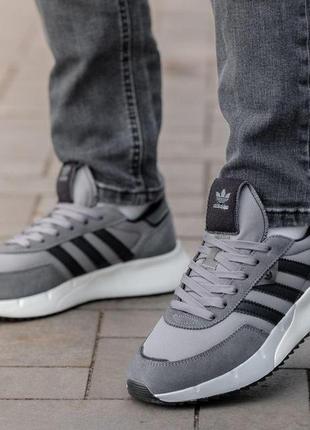 Adidas retropy f2 dark grey адідас ретропі ф2 темно сірі адіки кроссовки адидас ретропи5 фото