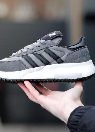 Adidas retropy f2 dark grey адідас ретропі ф2 темно сірі адіки кроссовки адидас ретропи2 фото