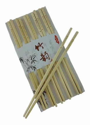 Палочки для еды бамбуковые (10 пар) (25х15.5х 1,5 см)1 фото