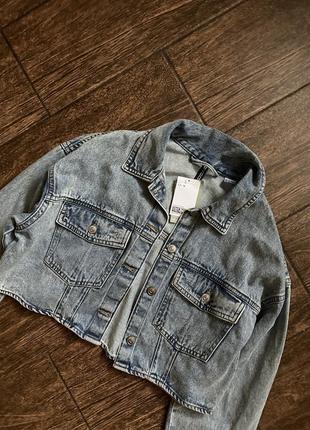 Мега стильна джинсова кроп куртка9 фото